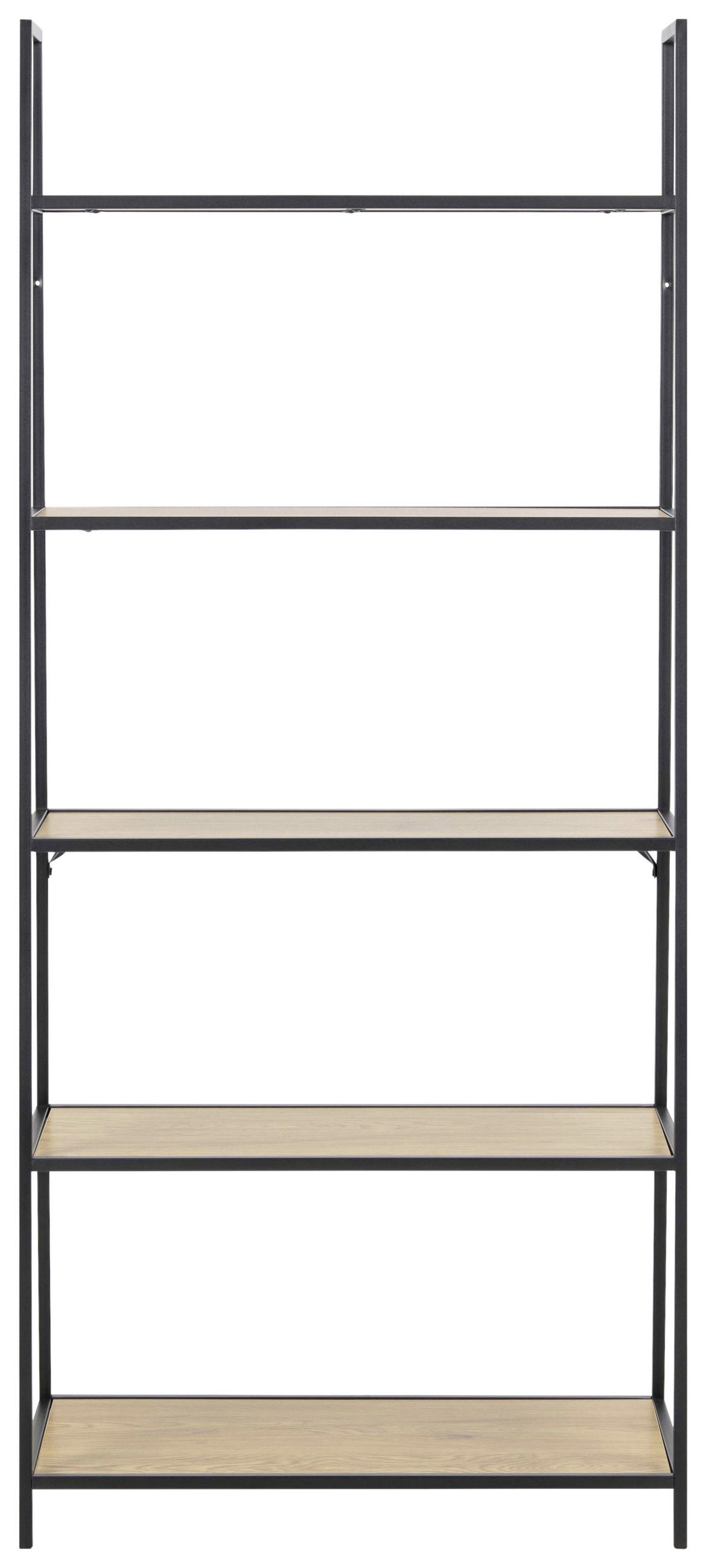 HYLLA i 77/174,5/36 cm svart, ekfärgad  - svart/ekfärgad, Trend, trä (77/174,5/36cm) - MID.YOU