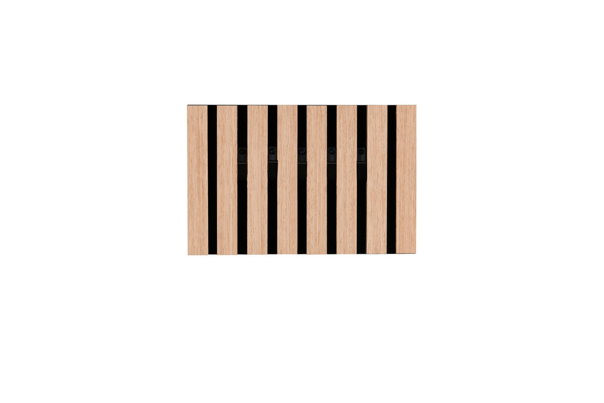 SCHLÜSSELBOARD furniert Schwarz, Eiche Artisan  - Schwarz/Eiche Artisan, MODERN, Holzwerkstoff/Textil (30,6/20/1,7cm)