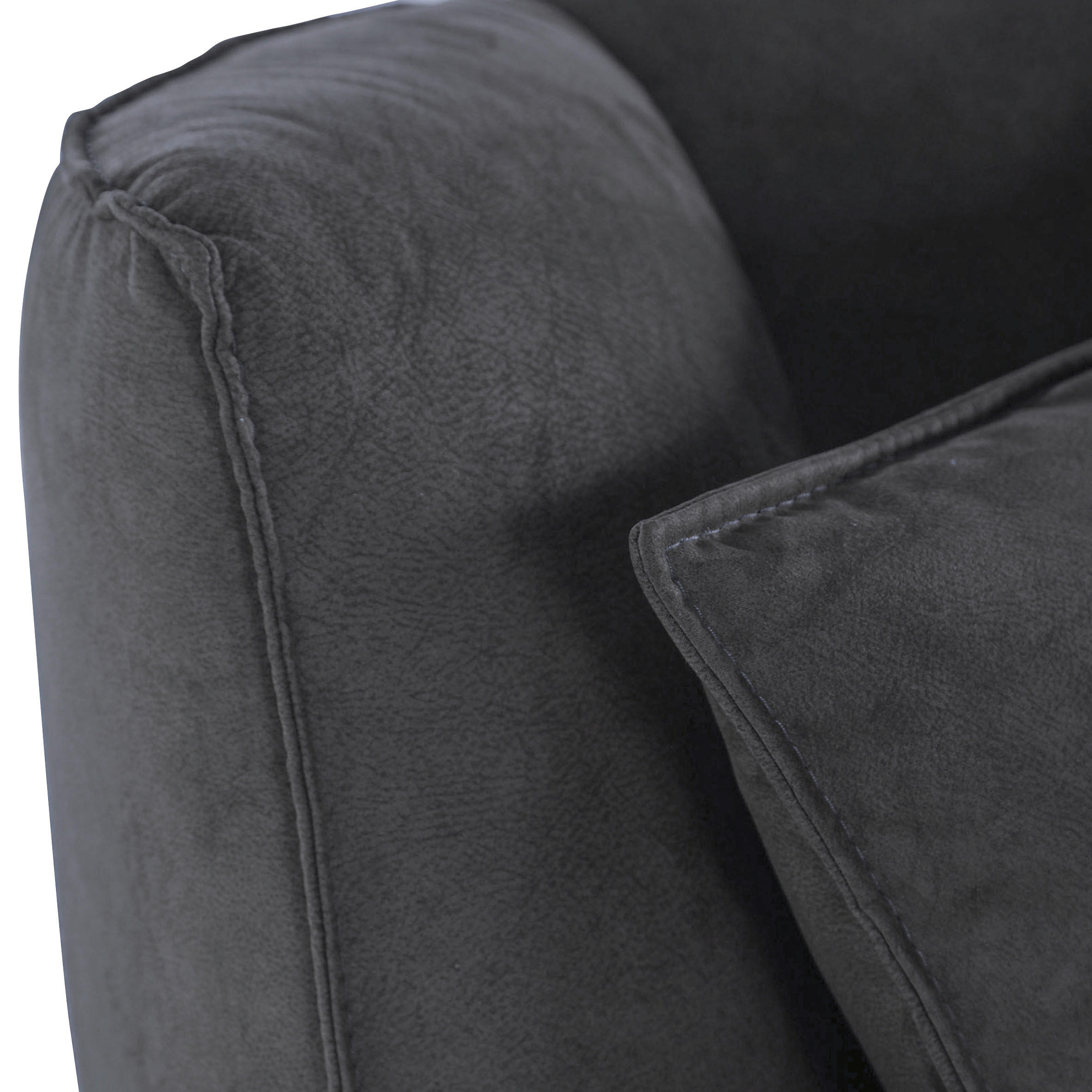 CHAISELONGUE Mikrofaser Anthrazit  - Anthrazit/Schwarz, Design, Textil/Metall (190/90/95cm) - Carryhome