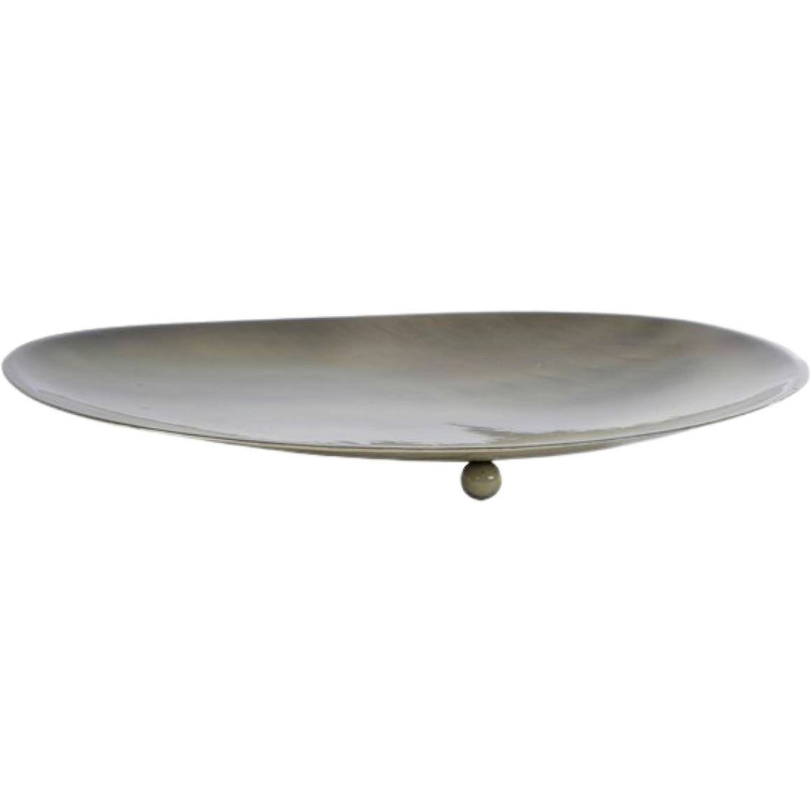 POSLUŽAVNIK DEKORATIVNI  - maslinasto zelena, Basics, metal (26.5/19/3cm)