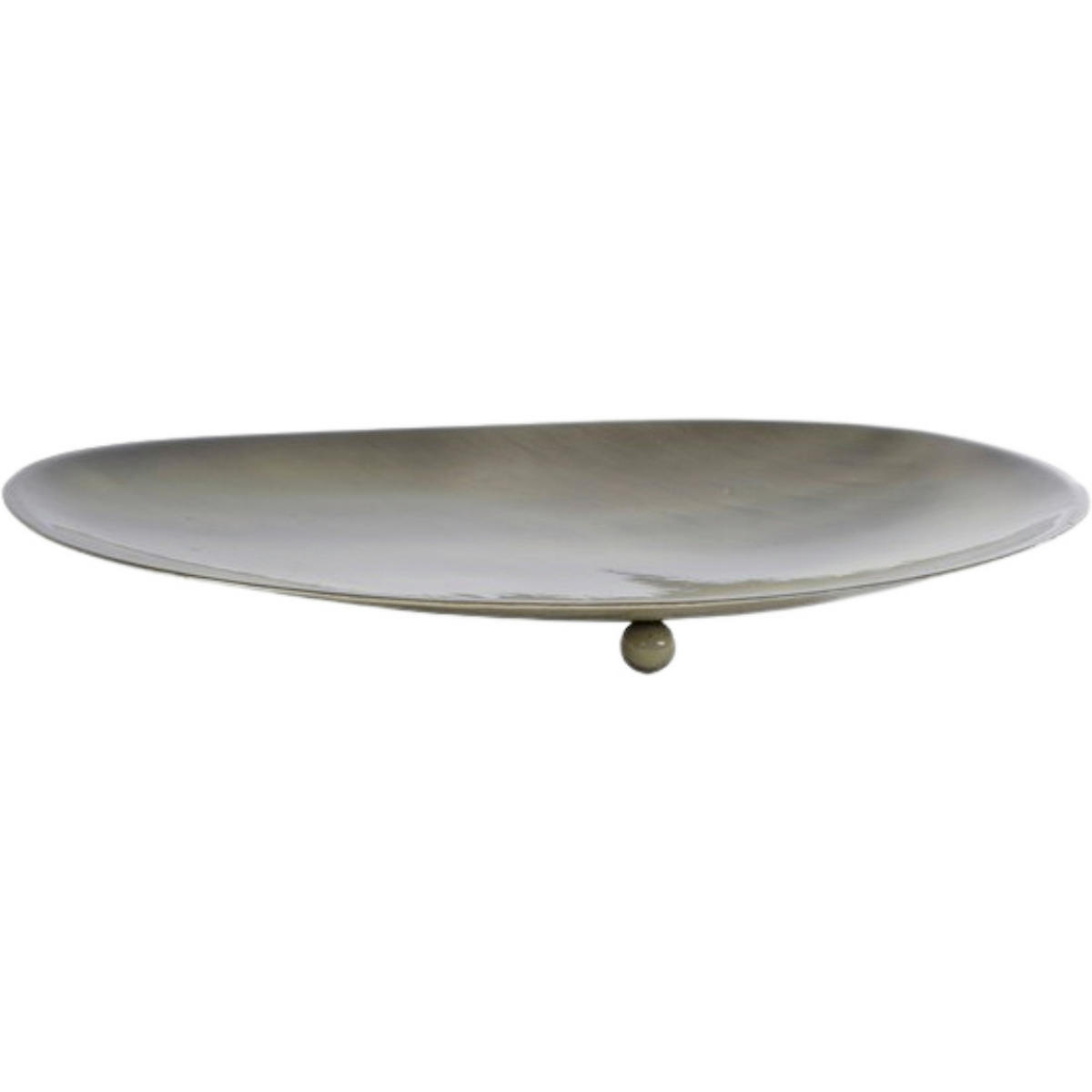 POSLUŽAVNIK DEKORATIVNI  - maslinasto zelena, Basics, metal (26.5/19/3cm)