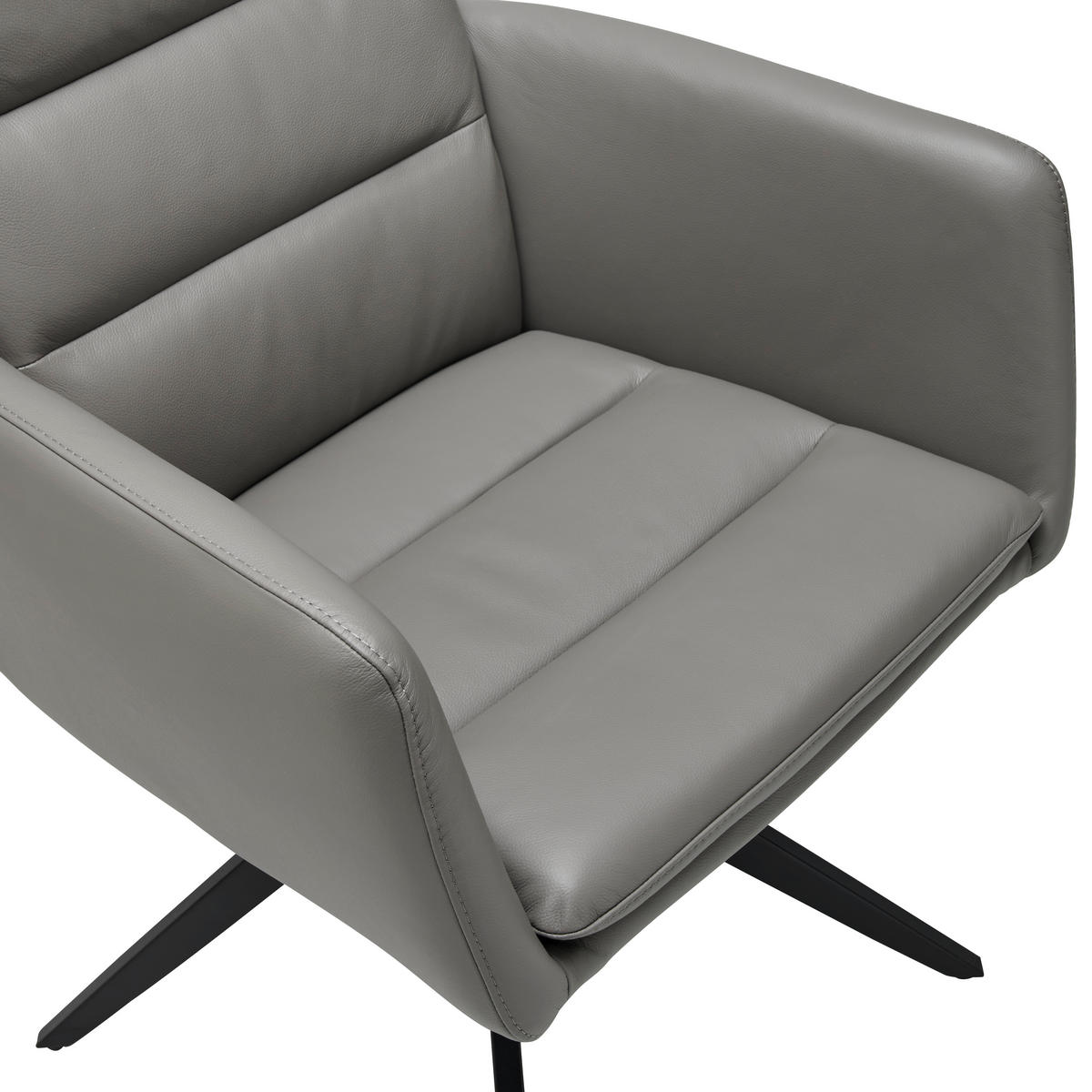ŽIDLE S PODRUČKAMI, ocel, tmavě šedá - černá/tmavě šedá, Design, kov/kůže (60/88/62.5cm) - Livetastic