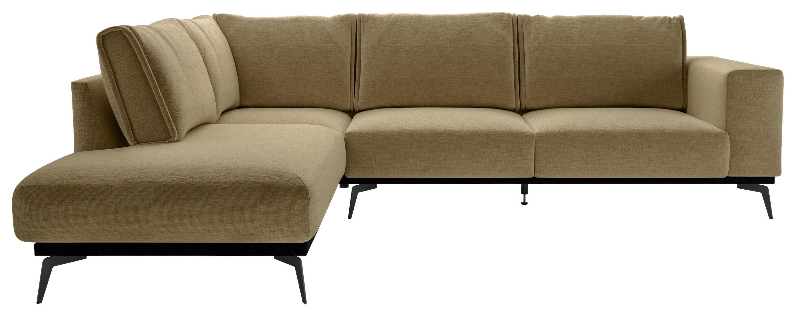 ECKSOFA in beflockt Goldfarben  200/293 cm  - Beige/Goldfarben, Design, Holz/Textil (200/293cm) - MID.YOU