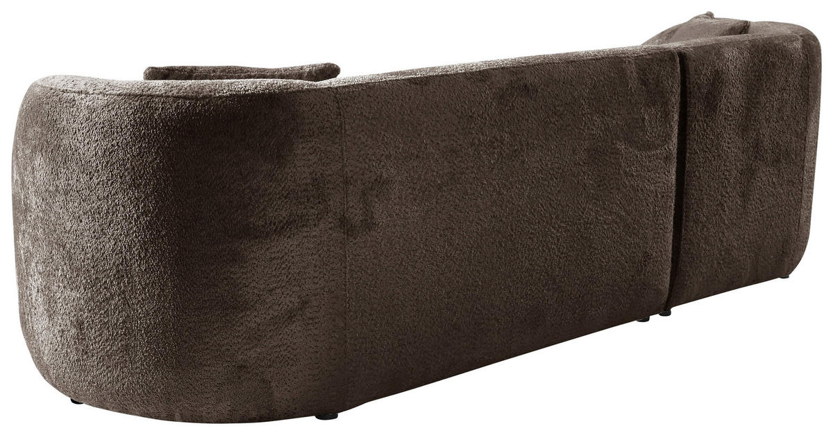 ECKSOFA in Bouclé Braun  - Schwarz/Braun, Design, Kunststoff/Textil (143/264cm) - MID.YOU