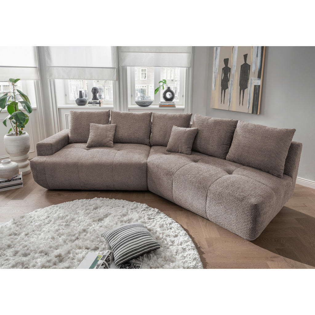 Thumbnail - Livetastic Bigsofa, Taupe, Textil, Uni, 4-Sitzer, Füllung: Schaumstoff, 323x91x155 cm, Made in EU, seitenverkehrt erhält...