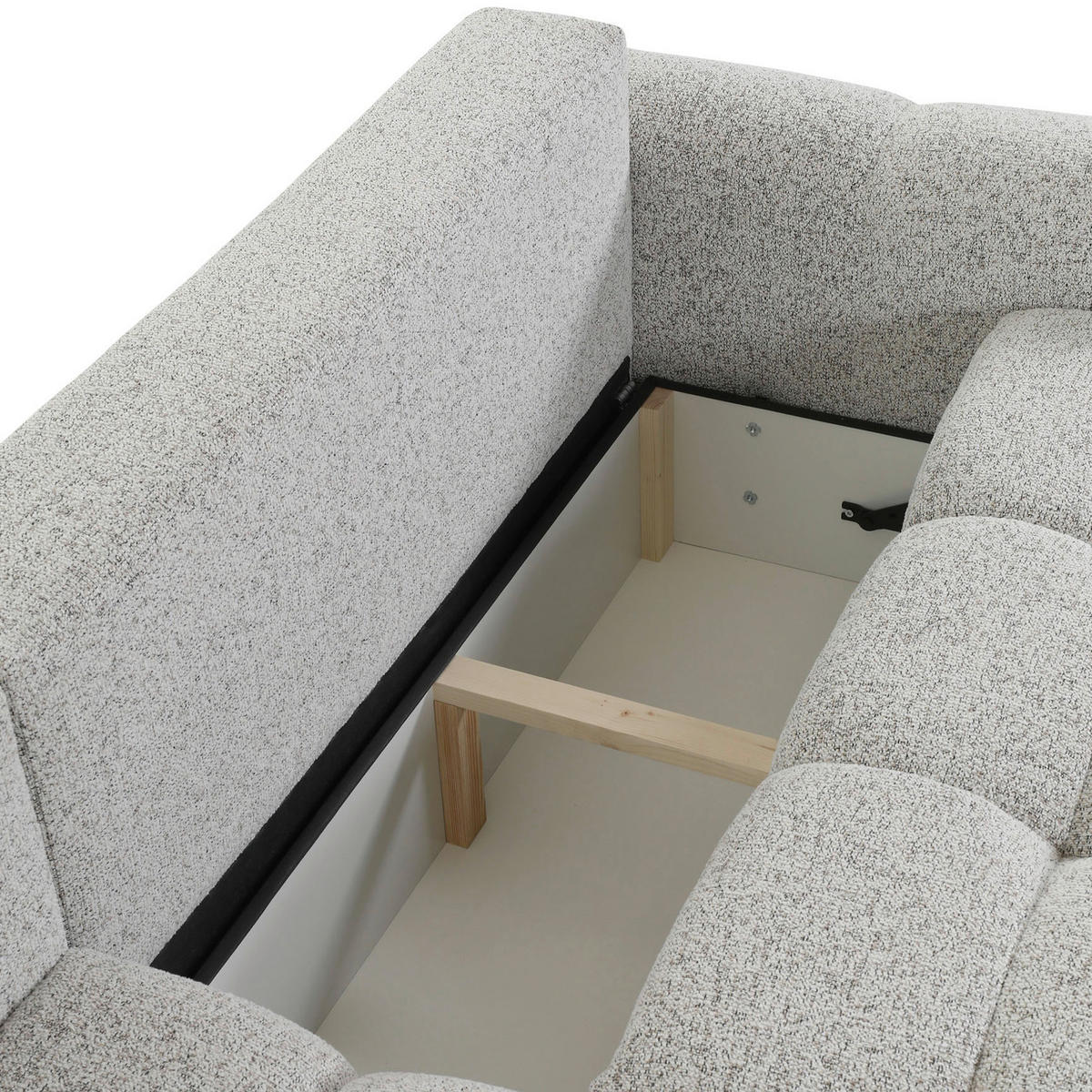 ECKSOFA in Flachgewebe Greige  - Greige/Schwarz, Konventionell, Kunststoff/Textil (175/276cm) - Carryhome