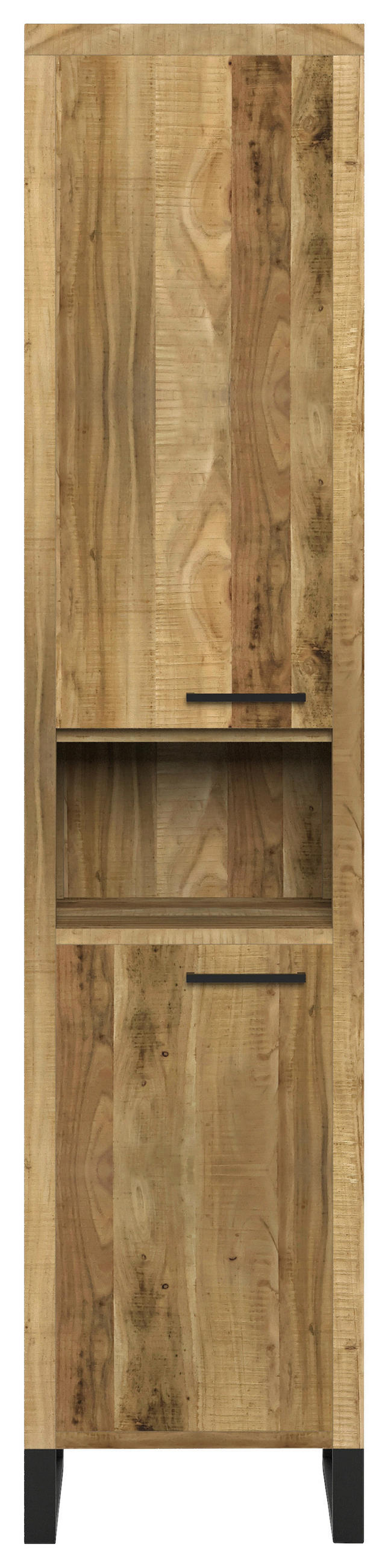 HOCHSCHRANK 43/192/40 cm  - Schwarz/Akaziefarben, Natur, Holz/Metall (43/192/40cm) - Livetastic