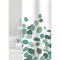 DUSCHVORHANG Floral 180/200 cm  - Weiß/Grün, Basics, Kunststoff (180/200cm) - Grund