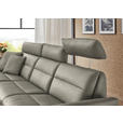 ECKSOFA in Echtleder Hellgrau  169/298 cm  - Hellgrau/Schwarz, Design, Leder/Metall (169/298cm) - Dieter Knoll