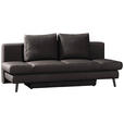 SCHLAFSOFA  in Echtleder Dunkelbraun  - Dunkelbraun/Schwarz, Design, Leder/Metall (200/85/90cm) - Novel