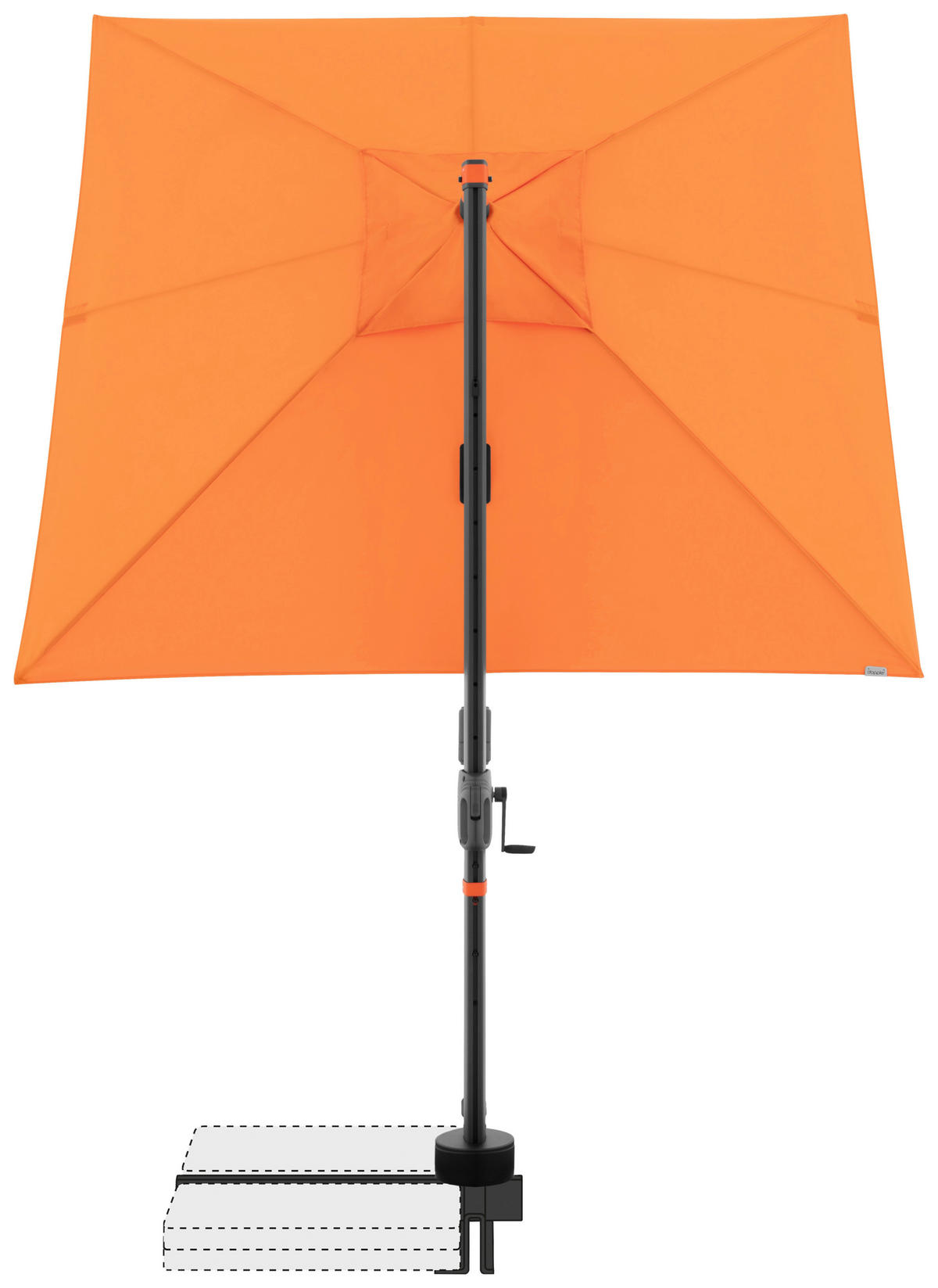 AMPELSCHIRM 210x210 cm  - Anthrazit/Orange, Basics, Textil/Metall (210/210cm) - Doppler