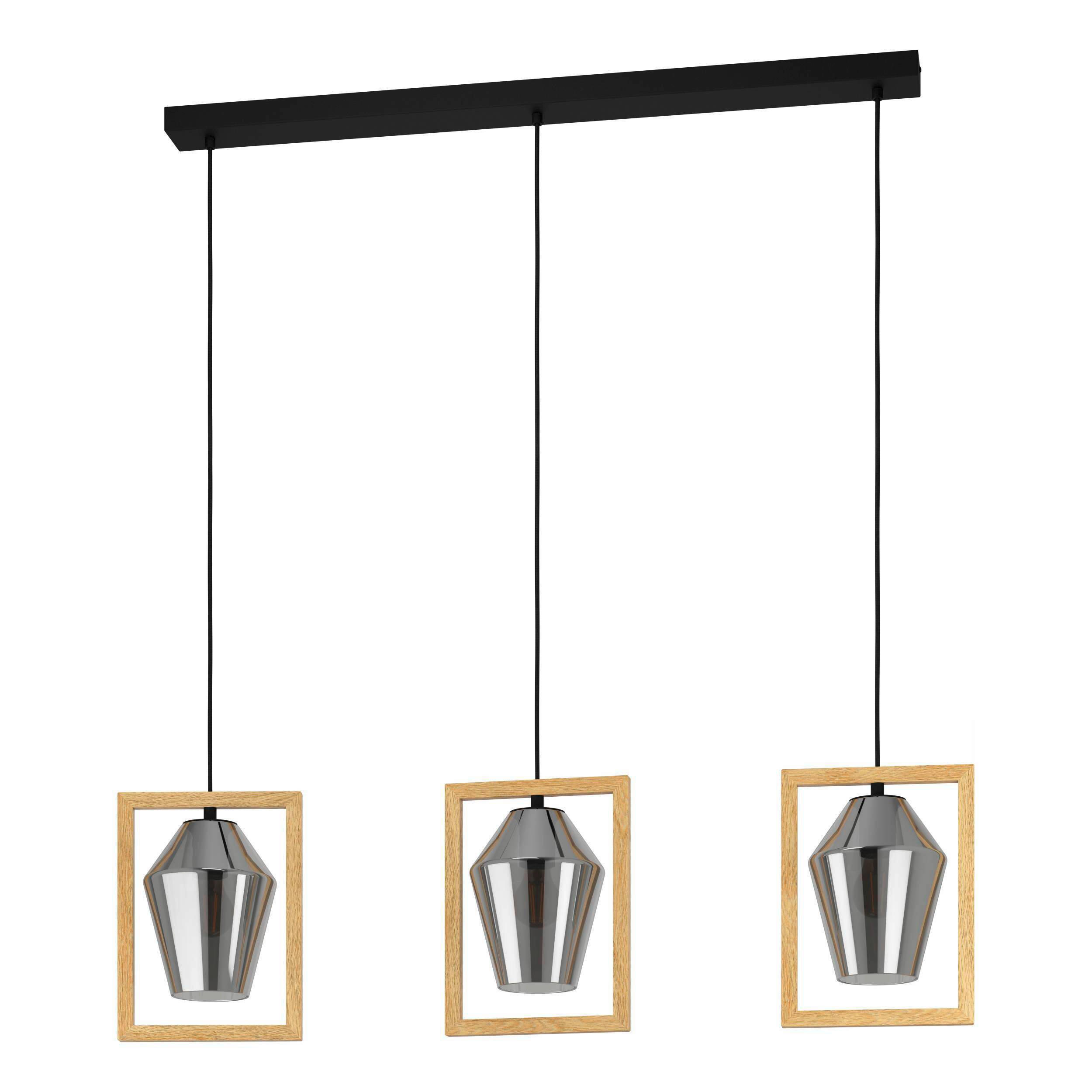 HÄNGELEUCHTE 106/16,5/110 cm    - Schwarz/Braun, Design, Glas/Holz (106/16,5/110cm) - Eglo