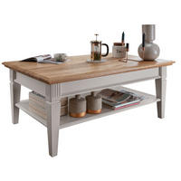 COUCHTISCH Kiefer massiv Weiß  - Weiß, Design, Holz (120/48/75cm) - Livetastic