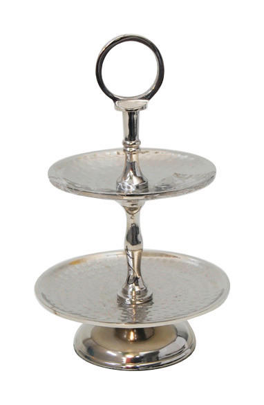 POSCHODOVÝ STOJAN - strieborná, Design, kov (15,5/23cm) - Ambia Home