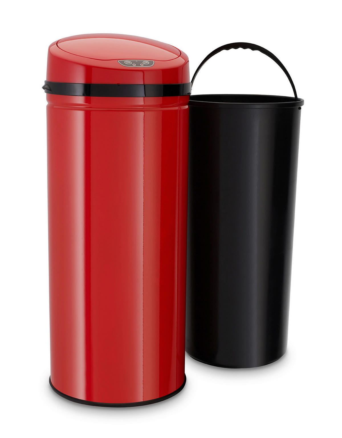 ABFALLEIMER 42 L  - Rot/Schwarz, Basics, Kunststoff/Metall (31/31/79,5cm) - Echtwerk