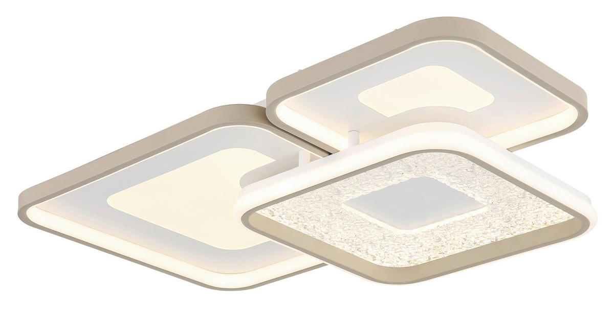 LED-DECKENLEUCHTE 65/45,5/10 cm   - Sandfarben/Klar, Design, Kunststoff/Metall (65/45,5/10cm) - Globo