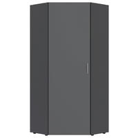 ECKSCHRANK 80/185/80 cm Graphitfarben  - Alufarben/Graphitfarben, KONVENTIONELL, Holzwerkstoff/Kunststoff (80/185/80cm) - Xora