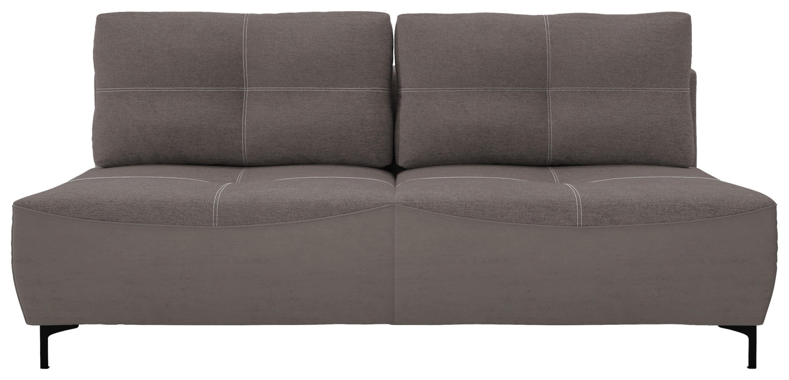 SCHLAFSOFA  mit Schlafen auf Sitzhöhe, Rücken echt Struktur Dunkelbraun  - Dunkelbraun/Schwarz, Design, Textil/Metall (197/94/96cm) - MID.YOU