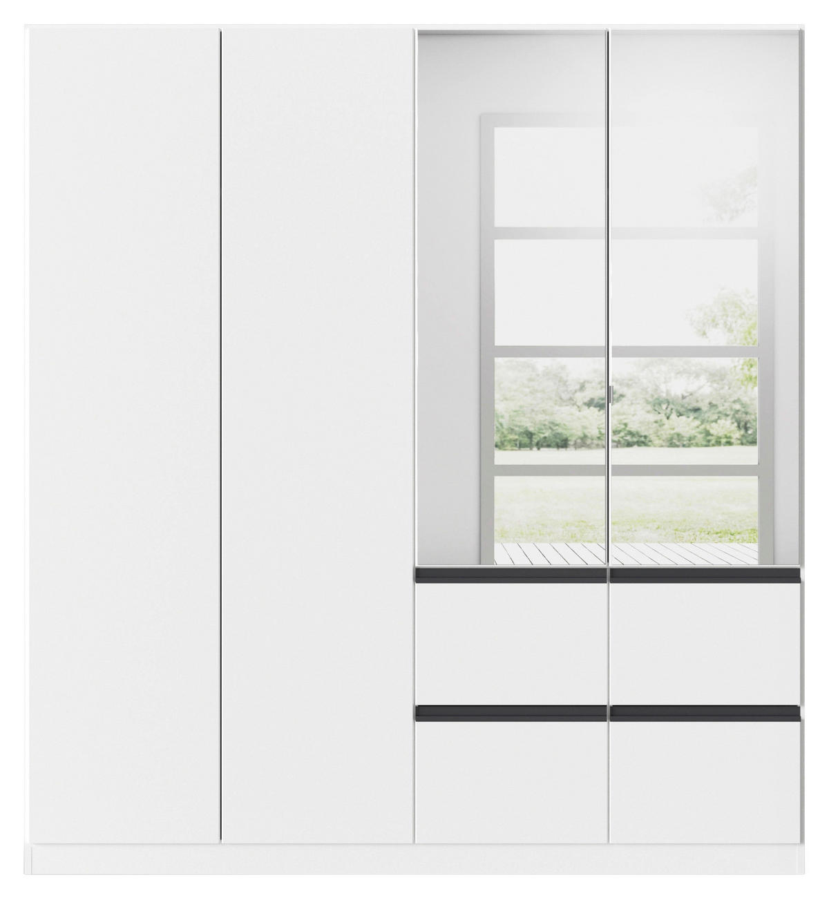 KLEIDERSCHRANK in Weiss, Dunkelgrau  - Weiss/Dunkelgrau, Trend, Holzwerkstoff/Kunststoff (181/197cm) - Xora