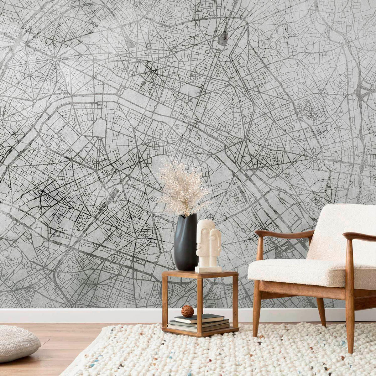 FOTOTAPET 100/70 cm  - ljusgrå/grå, Lifestyle, textil (100/70cm) - artgeist