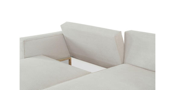 ECKSOFA Hellgrau Feincord - Hellgrau/Schwarz, KONVENTIONELL, Kunststoff/Textil (242/151cm) - Carryhome