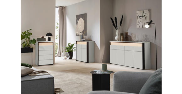 SIDEBOARD  in 130/88/38 cm  - Beige/Schwarz, KONVENTIONELL, Holzwerkstoff (130/88/38cm) - Voleo