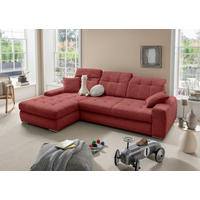 ECKSOFA FRIDO in Chenille Rot  - Chromfarben/Rot, KONVENTIONELL, Textil/Metall (186/283cm) - Livetastic