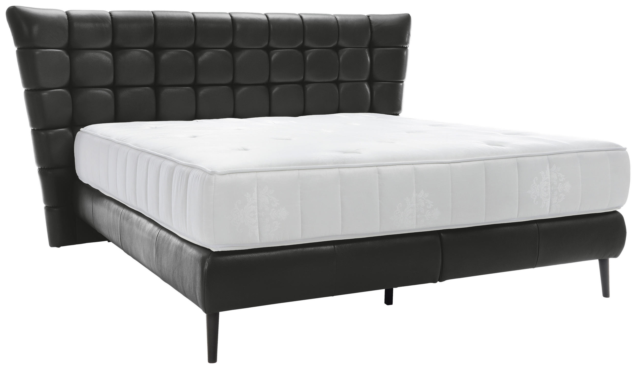 BOXSPRINGBETT 180/200 cm  in Schwarz  - Schwarz, Design, Leder/Holz (180/200cm) - Esposa