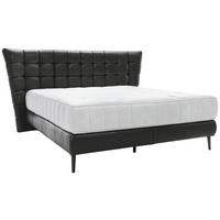 BOXSPRINGBETT 180/200 cm  in Schwarz  - Schwarz, Design, Leder/Holz (180/200cm) - Esposa