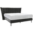 BOXSPRINGBETT 180/200 cm  in Schwarz  - Schwarz, Design, Leder/Holz (180/200cm) - Esposa
