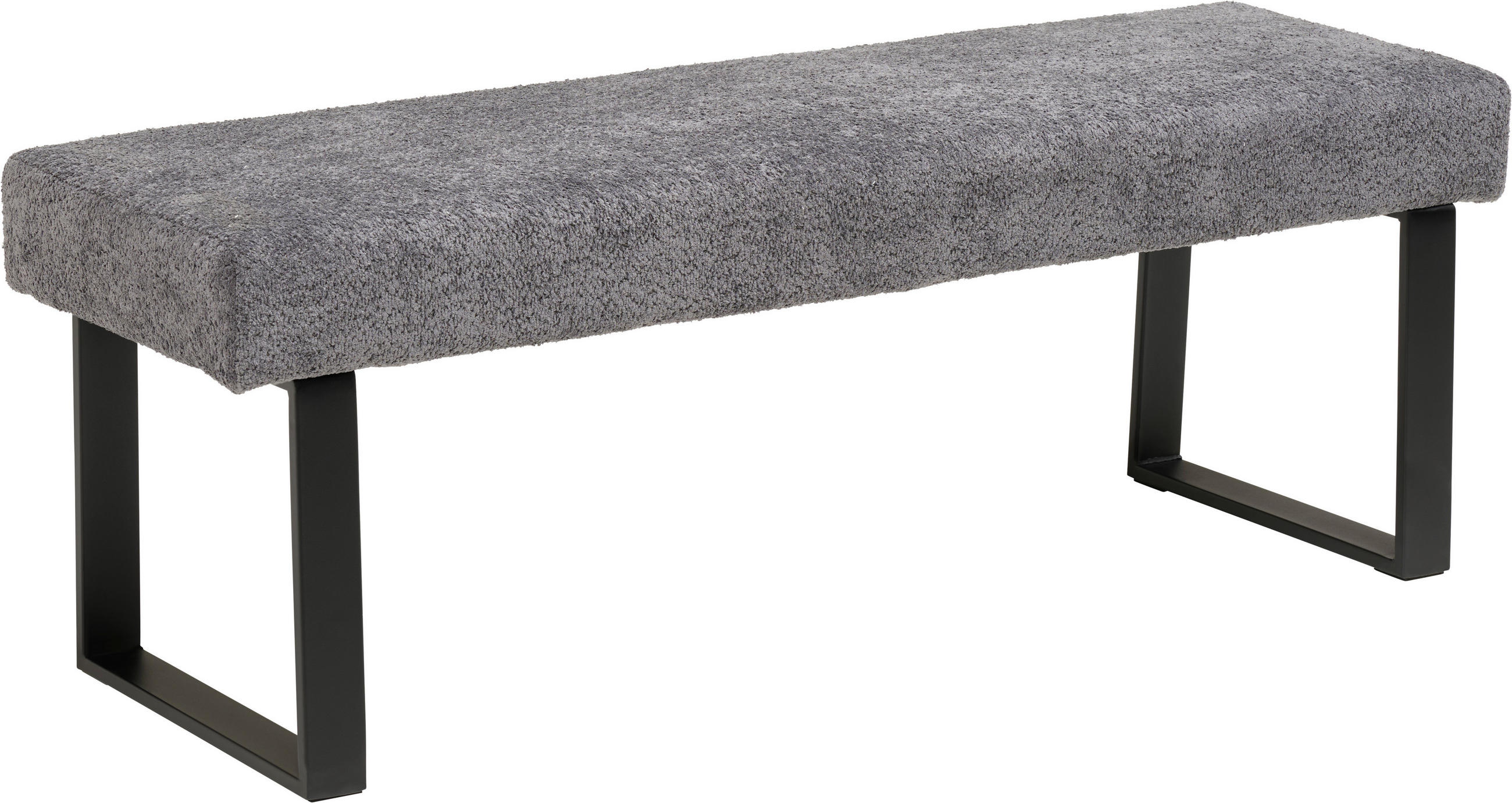 SITZBANK Metall, Textil Dunkelgrau  - Dunkelgrau/Schwarz, Konventionell, Textil/Metall (140/49/47cm) - MID.YOU