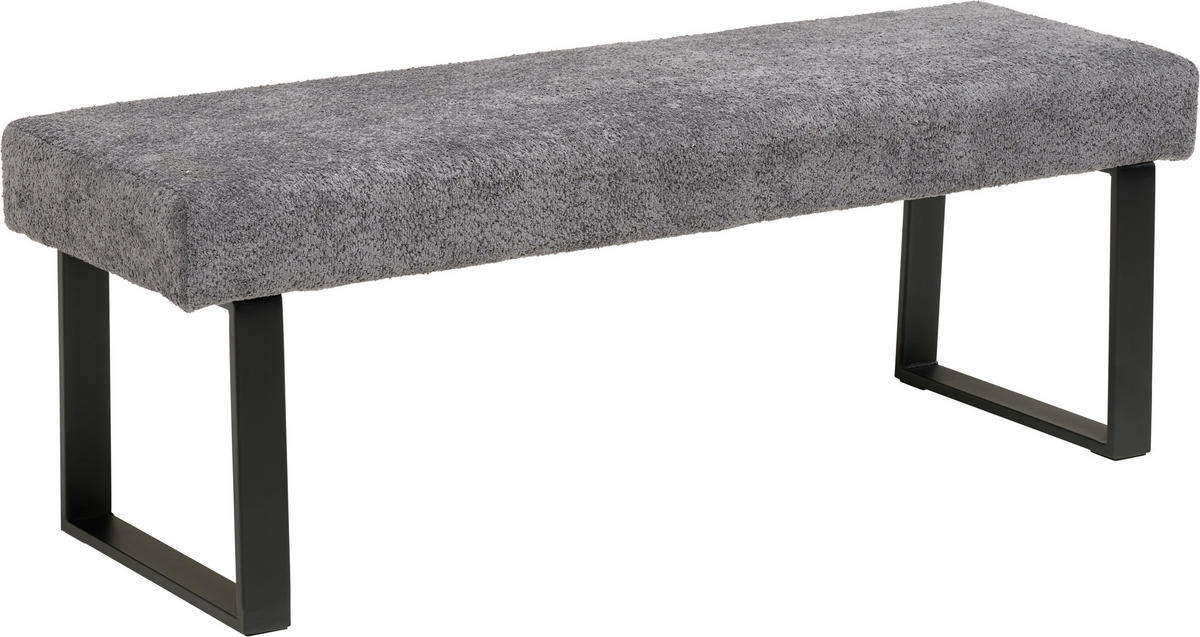 SITZBANK 140/49/47 cm Webstoff, Bouclé Dunkelgrau  - Dunkelgrau/Schwarz, KONVENTIONELL, Textil/Metall (140/49/47cm) - MID.YOU