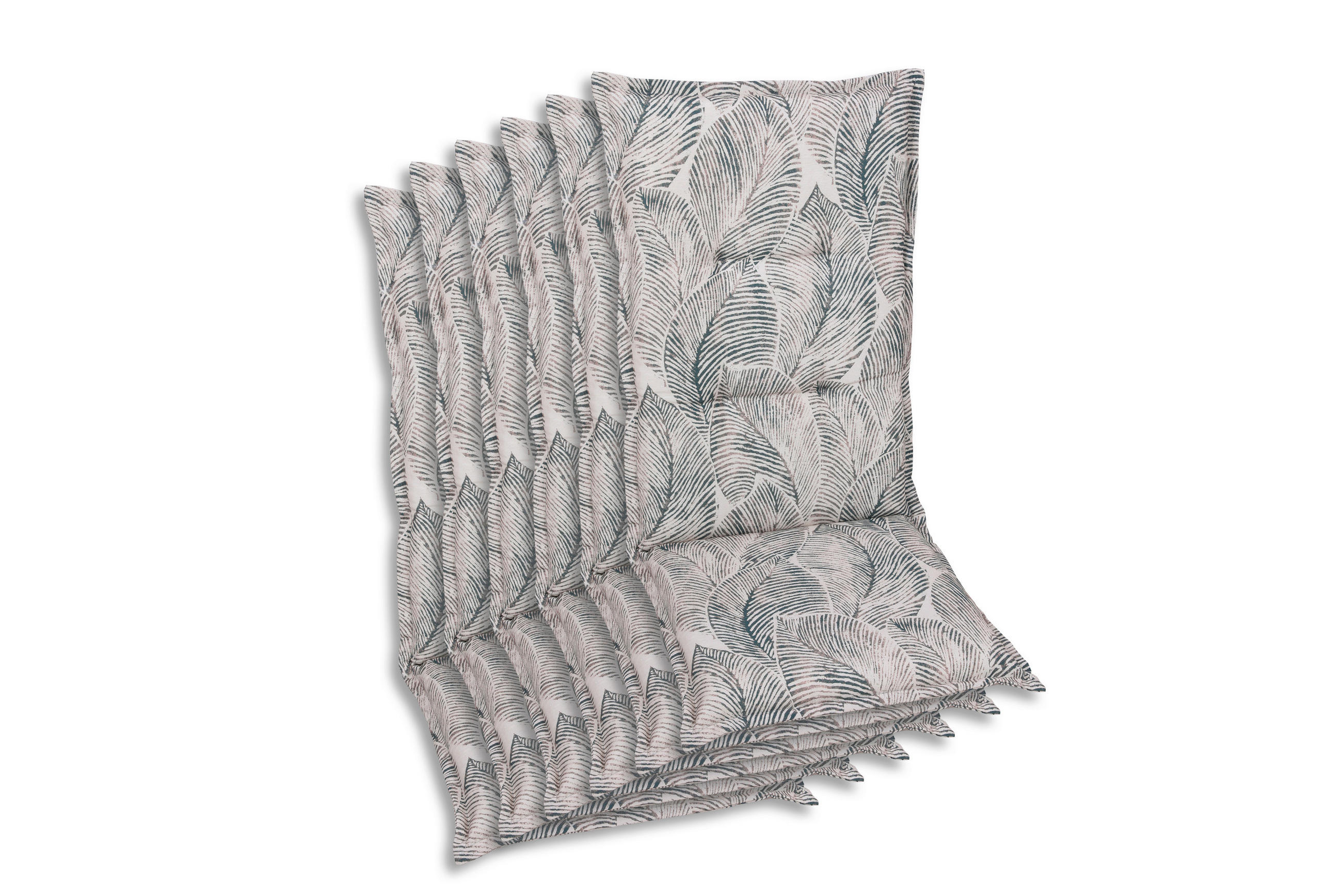 SESSELAUFLAGENSET Blätter  - Beige/Grau, Basics, Textil (50/7/120cm)