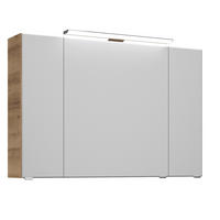 DULAP CU OGLINDĂ  - culoare crom/culoare lemn stejar, sticlă/material pe bază de lemn (105/70/20cm) - Xora