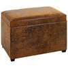 TRUHENBANK 58/42/39 cm Lederlook Braun  - Schwarz/Braun, Design, Textil (58/42/39cm)