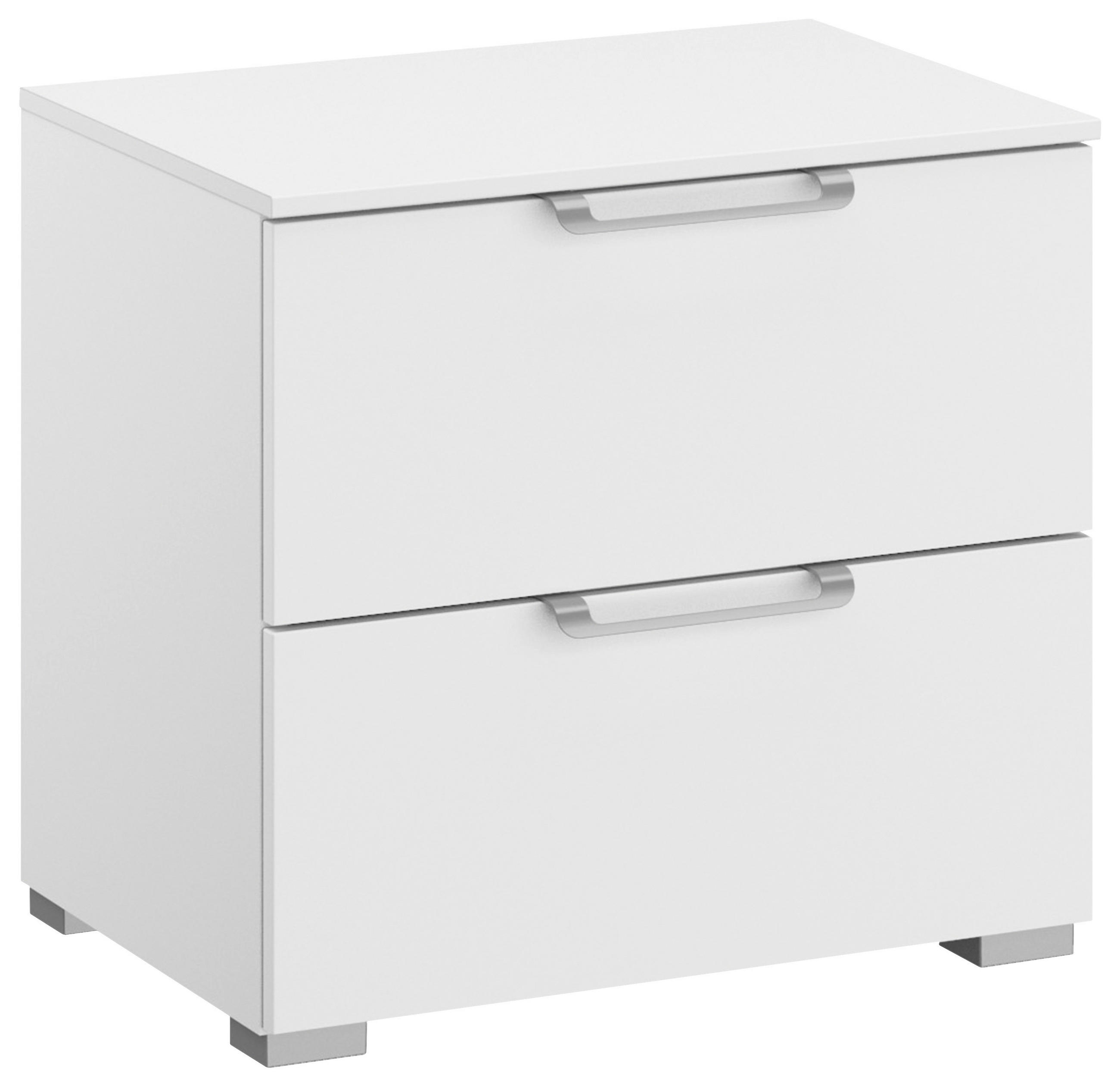 NACHTTISCH 50/49/42 cm  Weiss  - Weiss/Silberfarben, Design, Holzwerkstoff/Kunststoff (50/49/42cm) - Novel