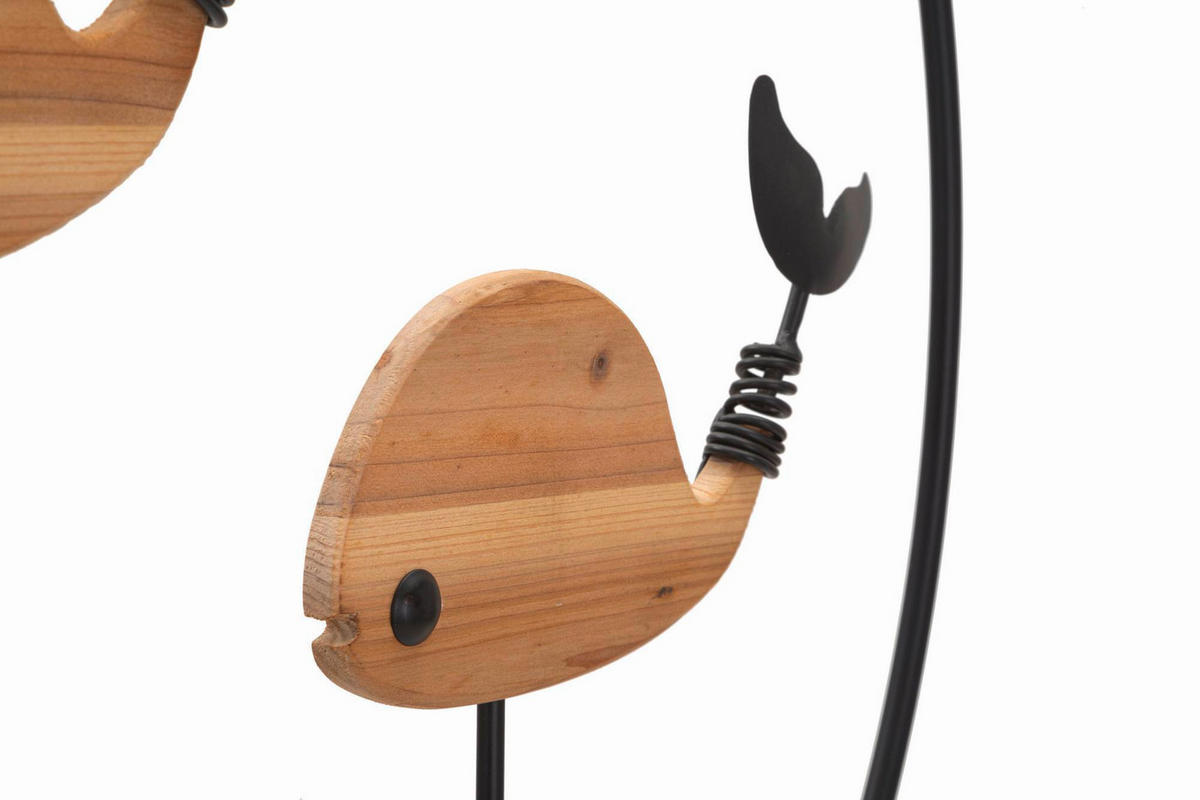 WANDDEKO  56/60/2 cm   - Schwarz/Naturfarben, Basics, Holz/Metall (56/60/2cm)