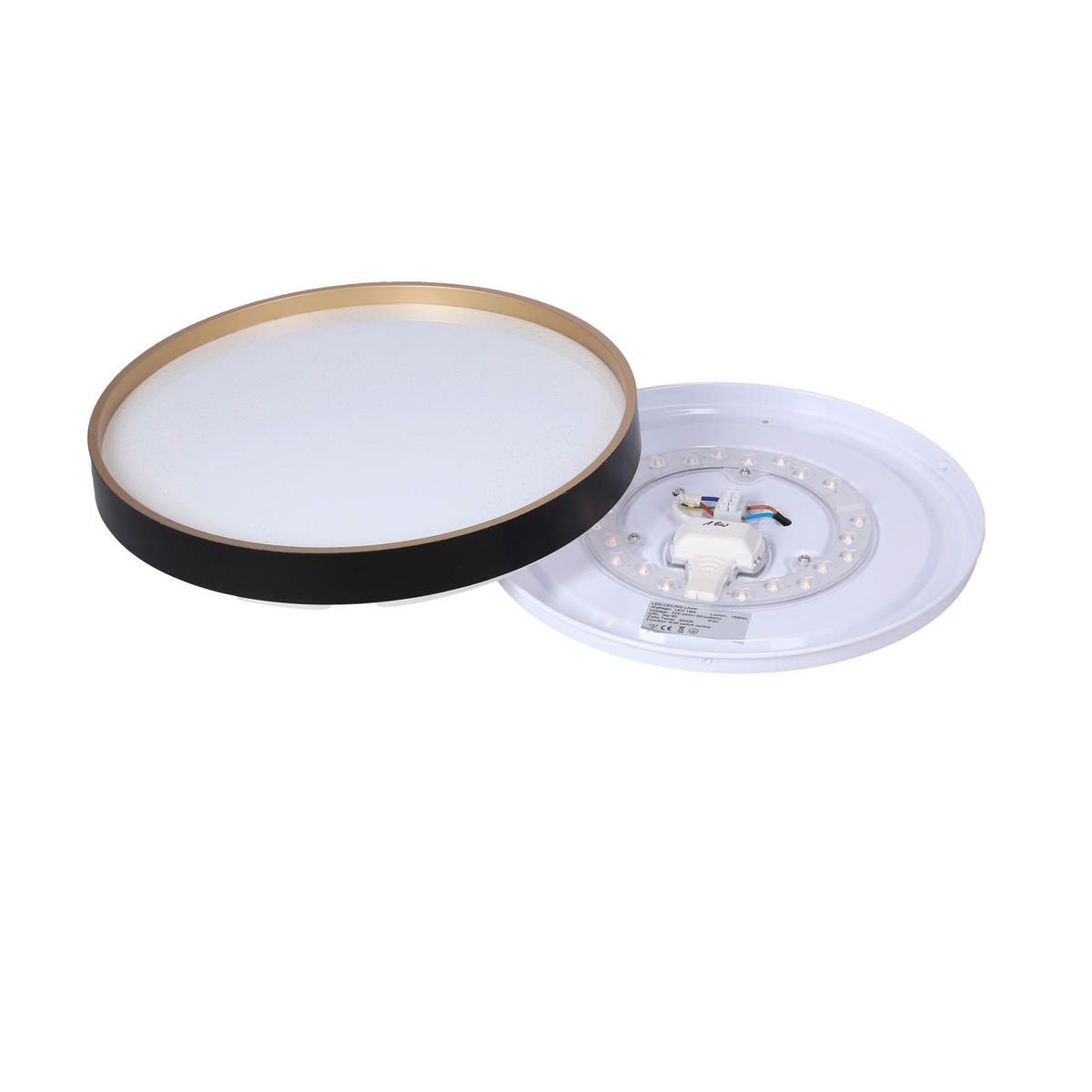 LED-TAKLAMPA Florida 33/33/6 cm  - vit/svart, Klassisk, metall/plast (33/33/6cm)