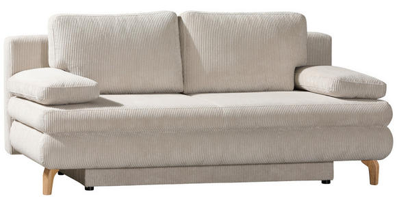 SCHLAFSOFA Cord Beige - Eichefarben/Beige, Design, Holz/Textil (200/91/92cm) - Novel