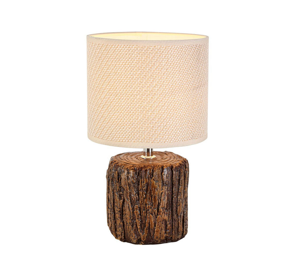 STOLNÁ LAMPA, E27, 18/31 cm  - hnedá/krémová, Basics, kov/textil (18/31cm) - Novel