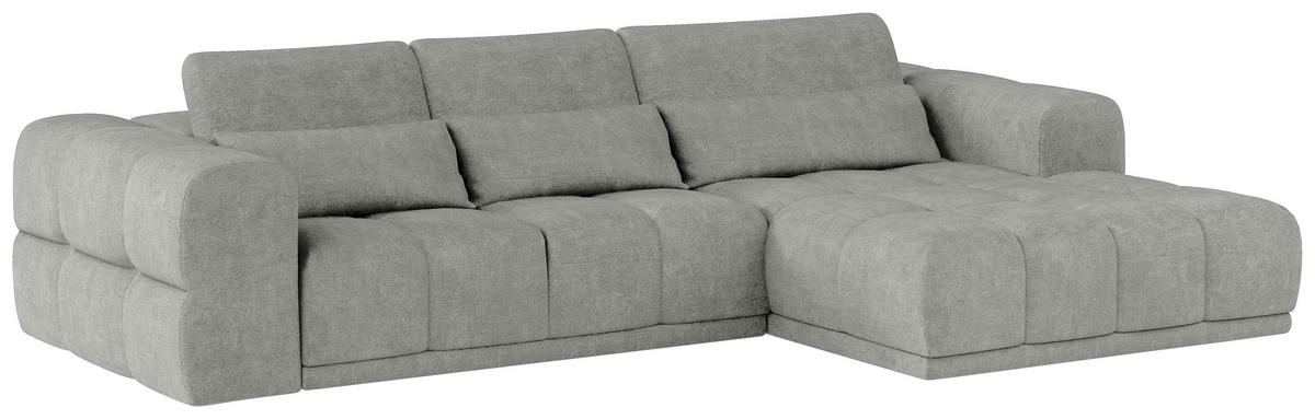 HÖRNSOFFA i chenille greige  - greige/svart, Klassisk, textil/plast (290/203cm) - MID.YOU
