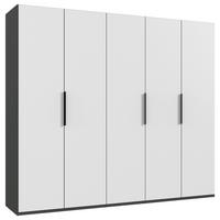 DREHTÜRENSCHRANK in Graphitfarben, Weiss  - Weiss/Schwarz, Konventionell, Holzwerkstoff/Metall (250/236/58cm) - Hom`in