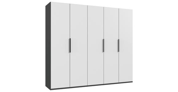 DREHTÜRENSCHRANK  in Graphitfarben, Weiß  - Schwarz/Graphitfarben, KONVENTIONELL, Holzwerkstoff/Metall (250/236/58cm) - Hom`in