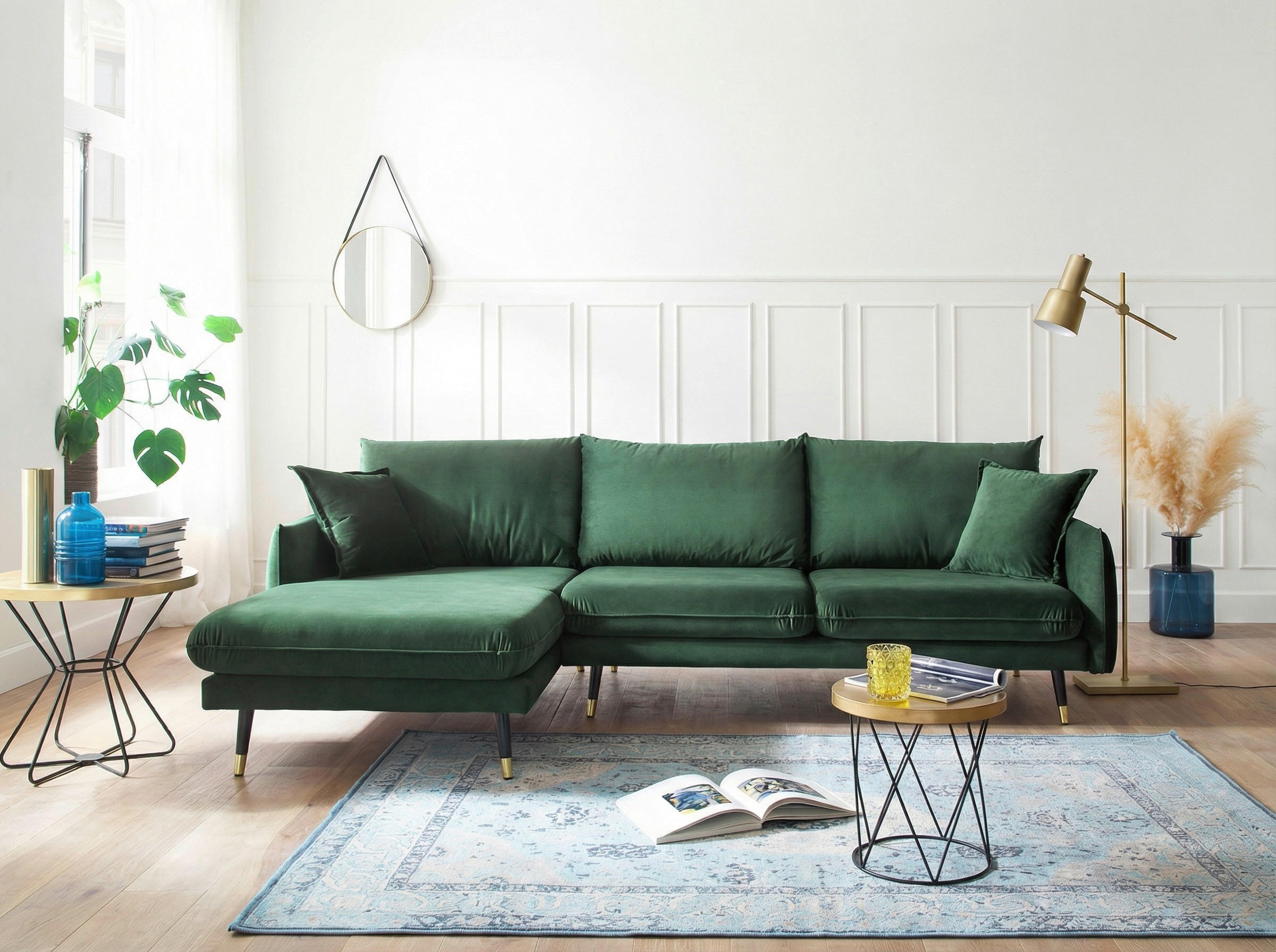 ECKSOFA Eckteil  ROSSANA-REC.2S Grün  - Grün, MODERN, Holz/Textil (258/160cm) - MID.YOU