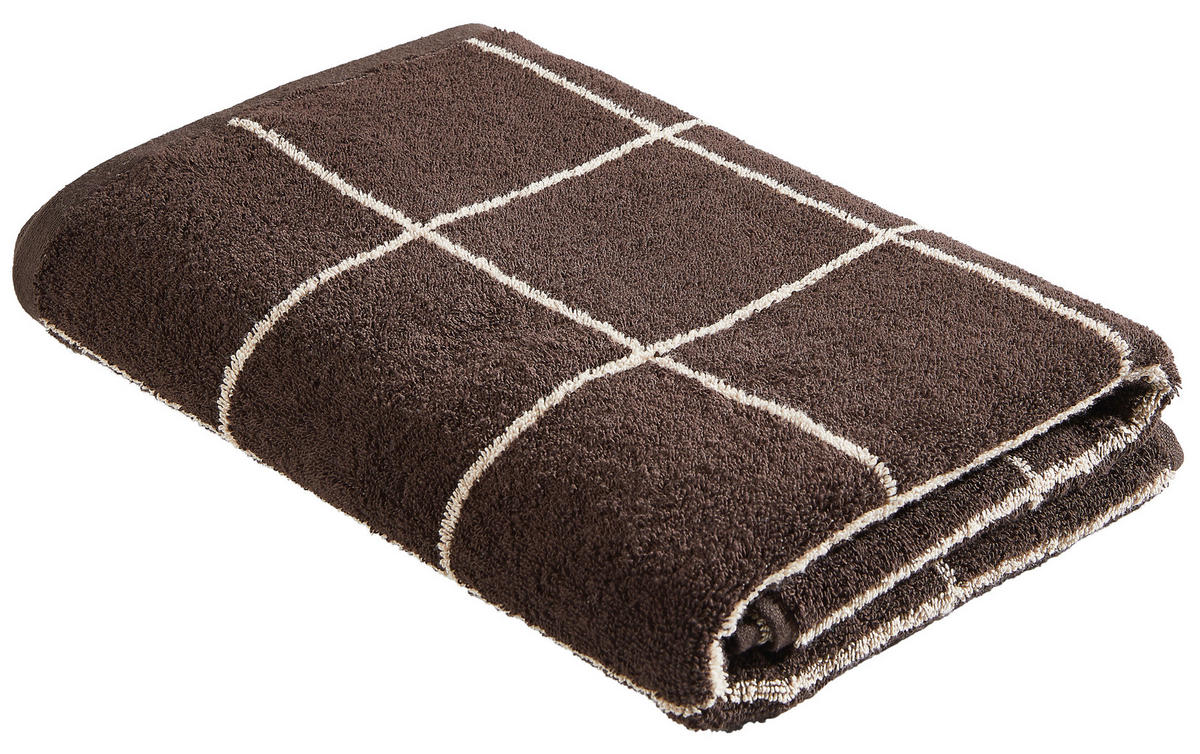 TÖRÖLKÖZŐ 70/140 cm taupe, sötétbarna  - sötétbarna/taupe, Natur, textil (70/140cm) - Bio:Vio