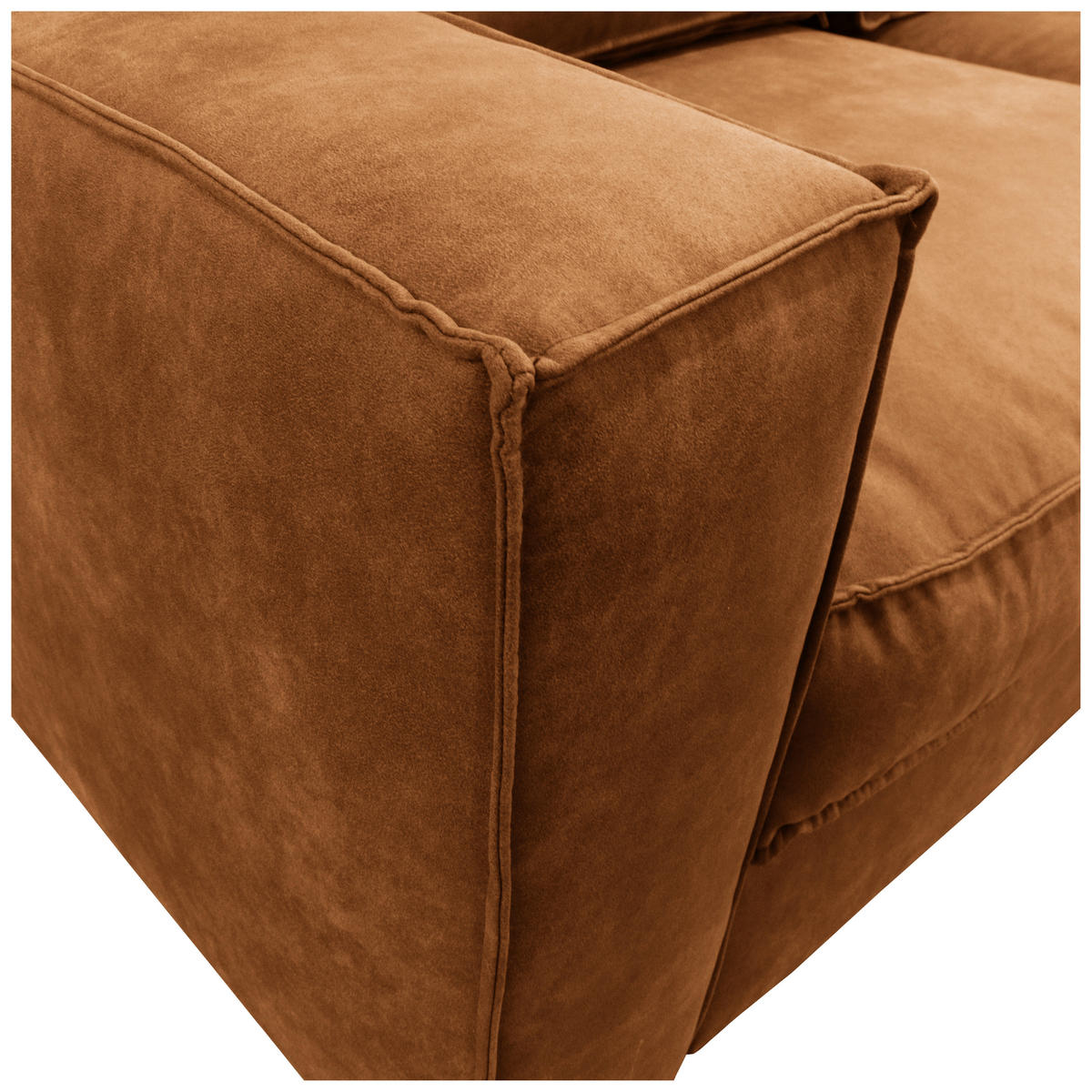 SCHLAFSOFA in Mikrofaser Cognac  - Cognac/Dunkelbraun, Design, Holz/Textil (203/85/99cm) - MID.YOU