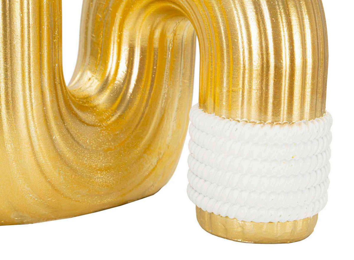 Vase Bann Big  - Goldfarben/Weiß, Basics, Kunststoff (14.5/25/13cm)