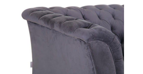 CHESTERFIELD-SOFA in Flachgewebe Rot  - Rot/Schwarz, LIFESTYLE, Textil/Metall (220/80/100cm) - Landscape