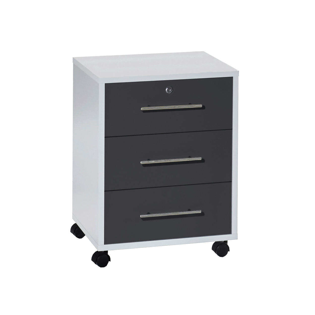 ROLLCONTAINER 44/58/40 cm  - Anthrazit/Silberfarben, LIFESTYLE, Holzwerkstoff/Metall (44/58/40cm) - MID.YOU