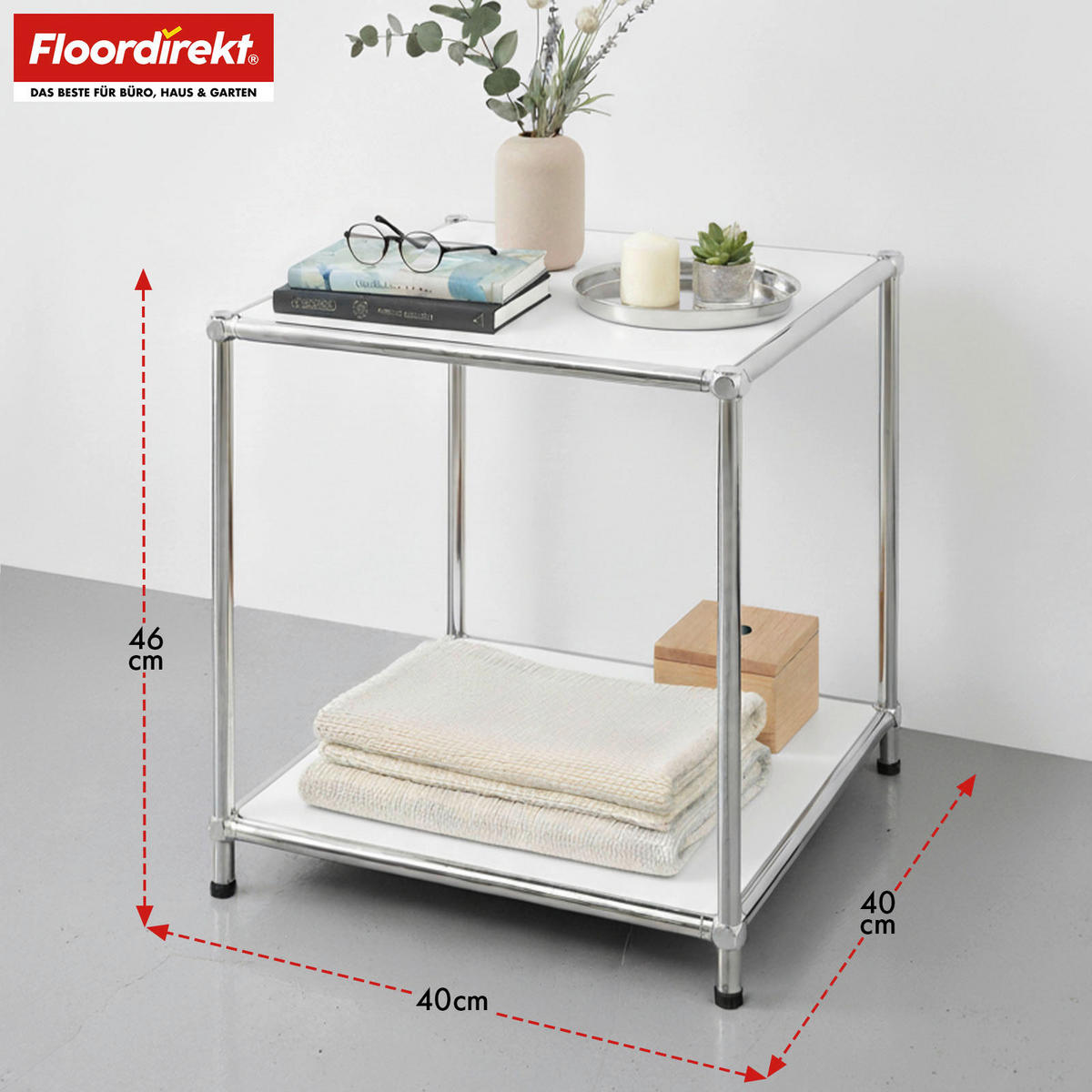 REGAL Weiß  - Weiß, Basics, Metall (40/46/40cm) - Floordirekt